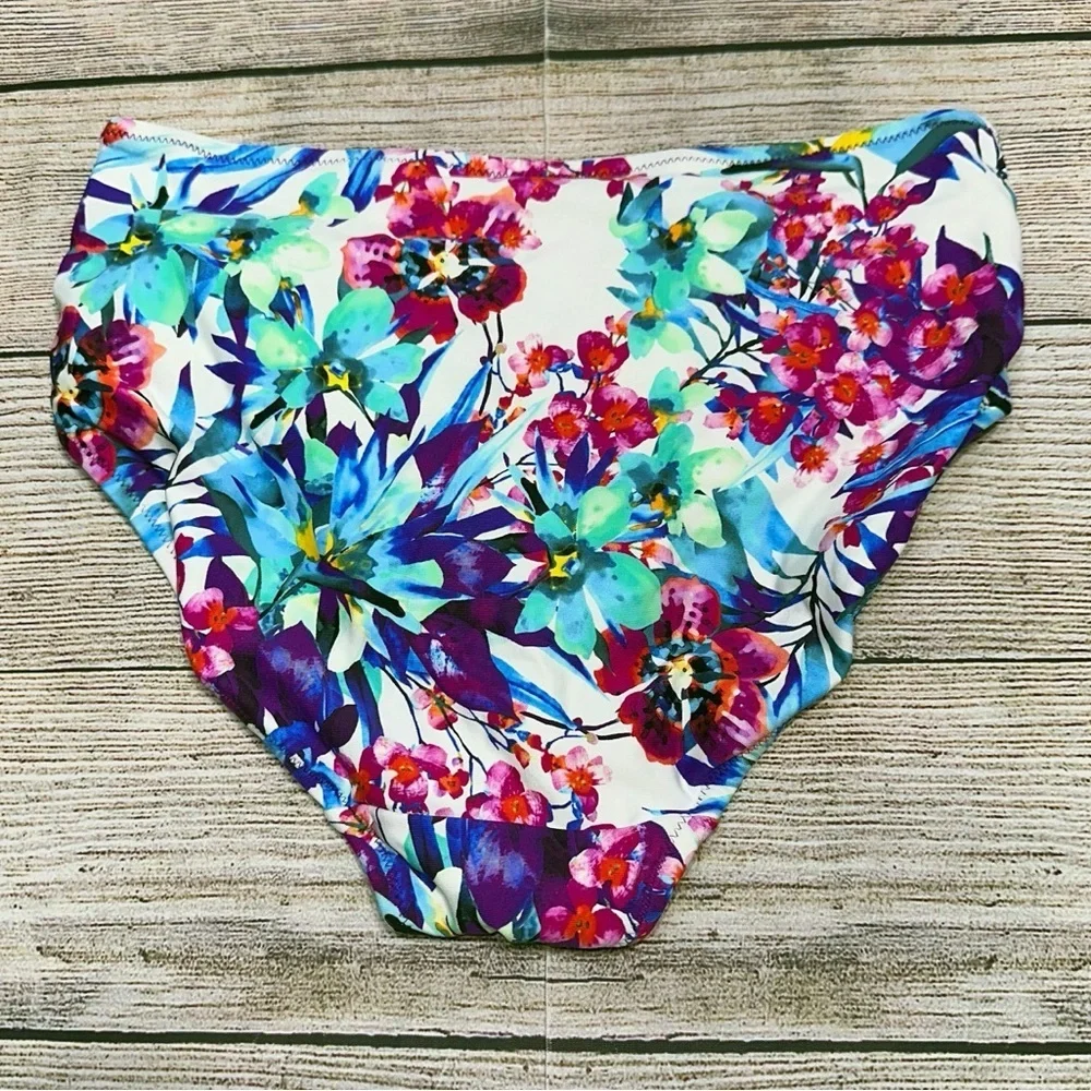NWT Fantasie Multicolor Floral High Waist Bikini Bottoms Size S